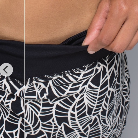 Lululemon Run: Pace Setter Skirt Pretty Palm Black Angel Wing/Black Size… - Picture 9 of 12
